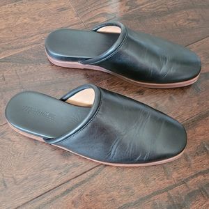 Louisa mule flats black genuine leather slip on Madewell size 9